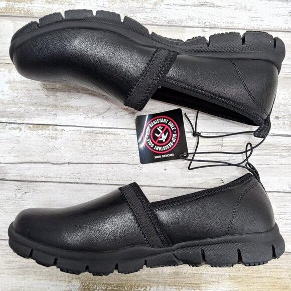 Skechers Women's Work Slip Resistant Memory Foam Slip On Shoes Black Sz 7.5 - Picture 7 of 8